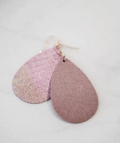 Pink Genuine Leather Earrings